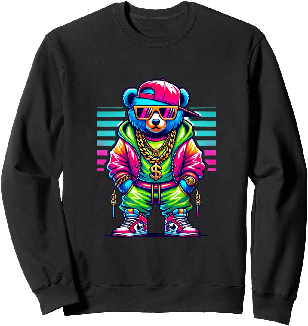Authentic Hip Hop Teddy Bear Urban T-Shirt - Aesthetic Graphic Men Women - T-Shirt, Sweatshirt, Hoodie