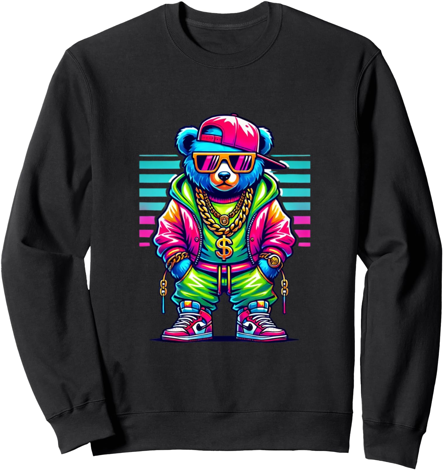 Authentic Hip Hop Teddy Bear Urban T-Shirt - Aesthetic Graphic Men Women - T-Shirt, Sweatshirt, Hoodie