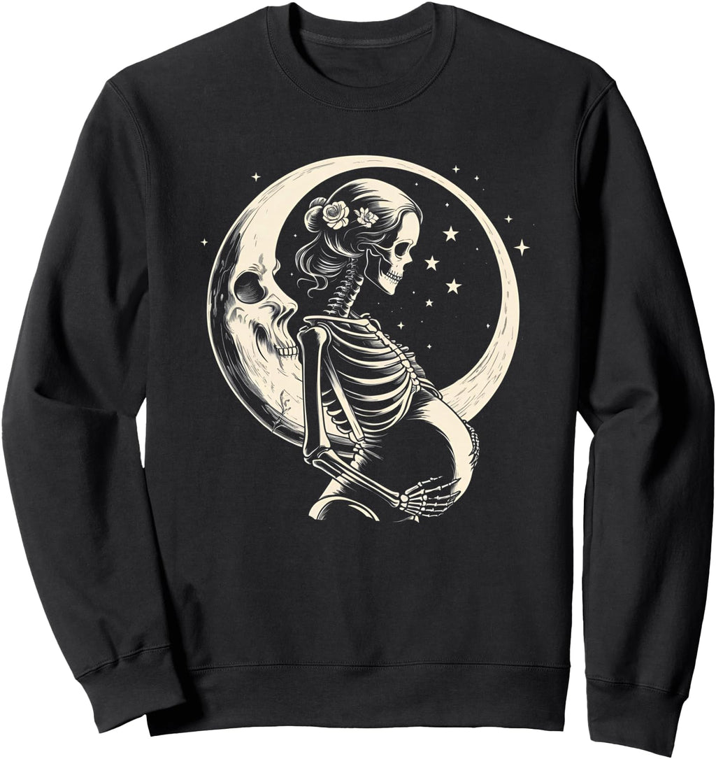 Pregnant Skeleton Gothic Maternity Hoodie - Unique Graphic Men Women - T-Shirt, Sweatshirt, Hoodie