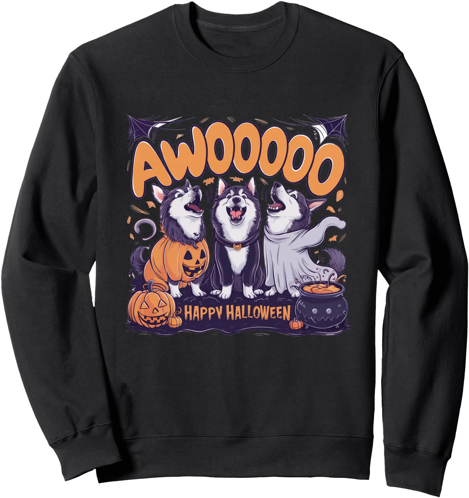 Exclusive Halloween Husky Dogs Sweatshirt - Aesthetic Graphic Unisex - T-Shirt, Sweatshirt, Hoodie