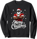 African American Santa Afro Black Hoodie - Graphic Print Men Women - T-Shirt, Sweatshirt, Hoodie