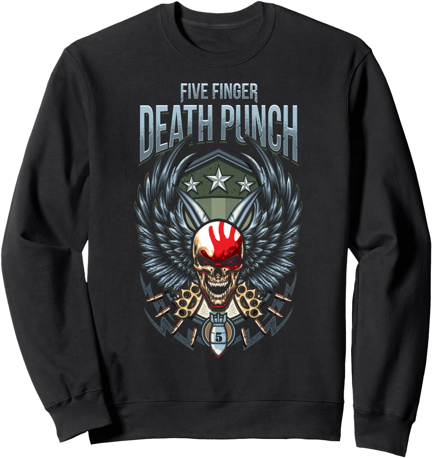 Exclusive 5Fdp Winged Skull Sweatshirt - Casual Everyday Wear Men Women - T-Shirt, Sweatshirt, Hoodie