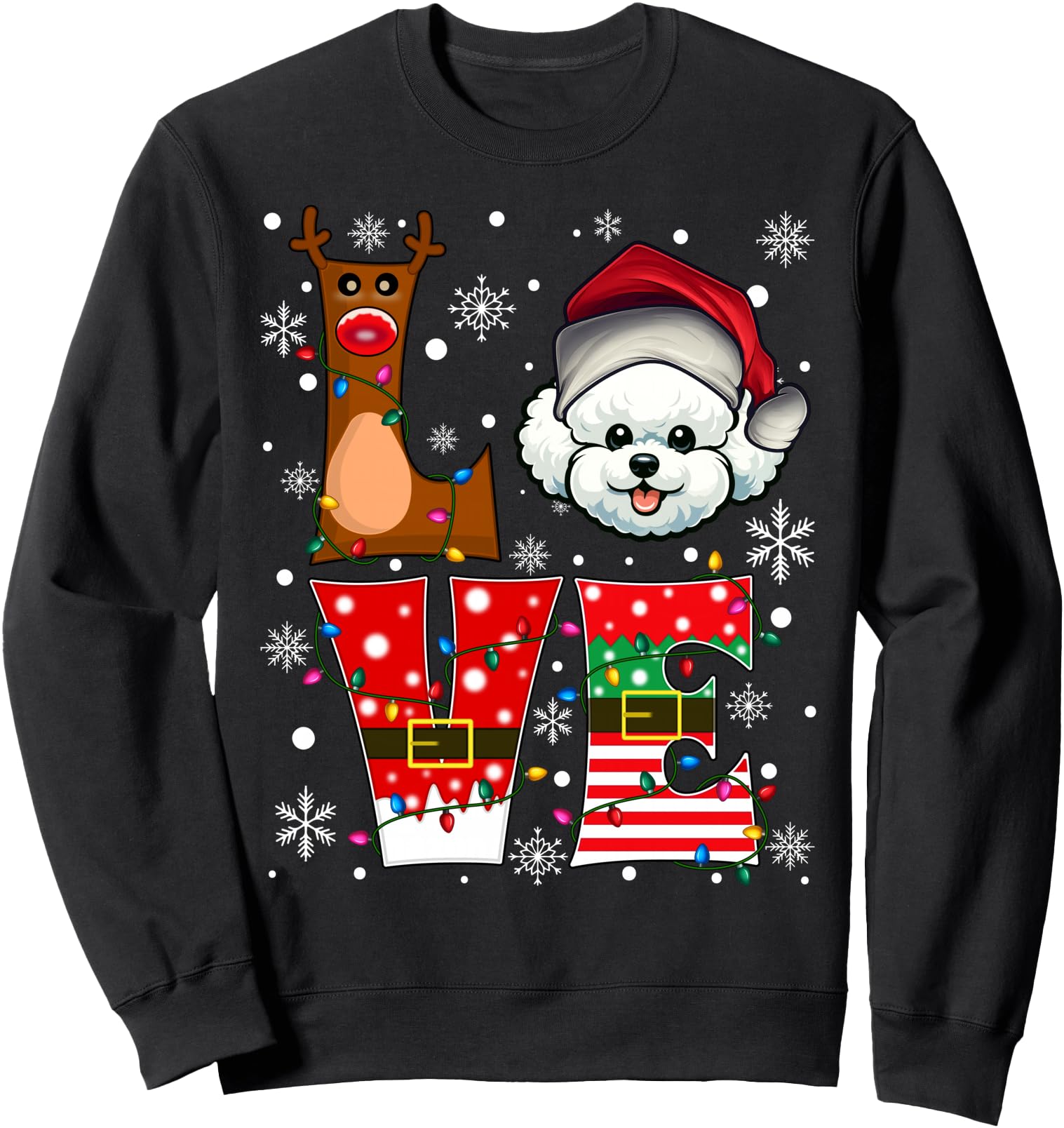 Authentic Reindeer Elf Santa Hat Love Hoodie - Fun Novelty Design Unisex - T-Shirt, Sweatshirt, Hoodie