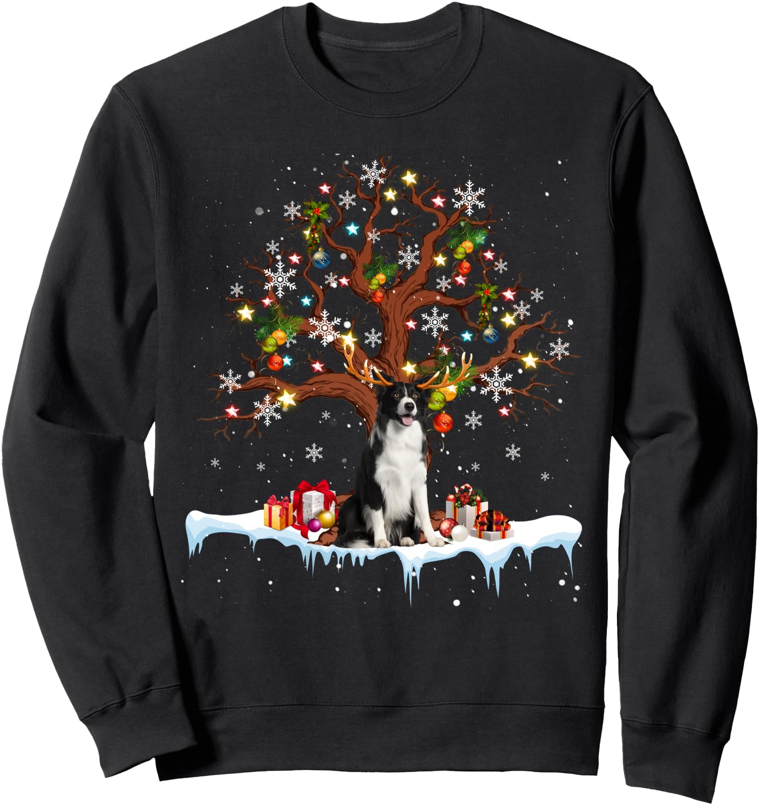 Exclusive Border Collie Reindeer Costume T-Shirt - Streetwear Style Unisex - T-Shirt, Sweatshirt, Hoodie