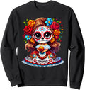 Authentic Catrina Doll Flowers T-Shirt - Aesthetic Graphic for Adults - T-Shirt, Sweatshirt, Hoodie