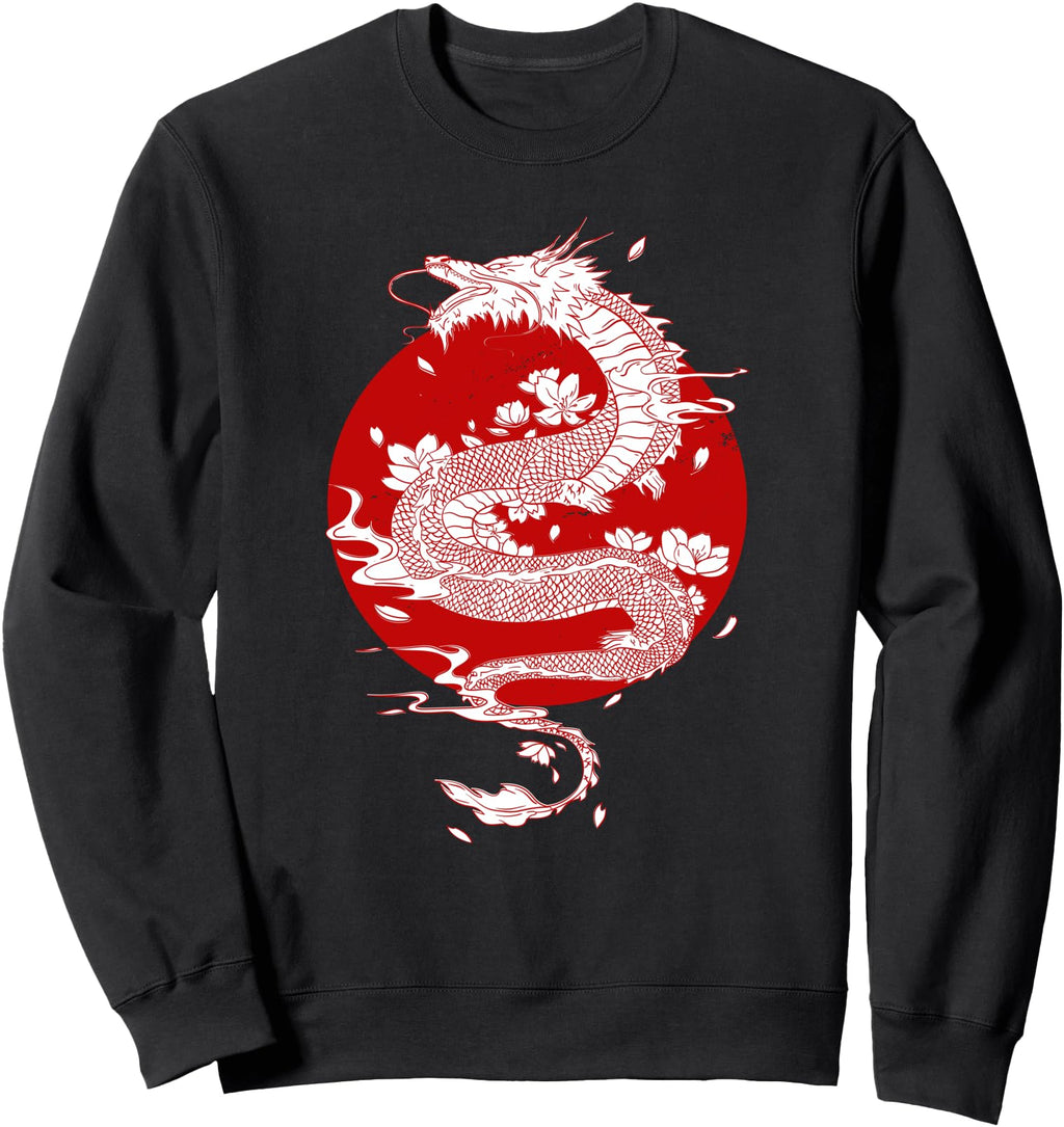 Exclusive Japanese Dragon Art Sweatshirt - Aesthetic Graphic for Adults - T-Shirt, Sweatshirt, Hoodie