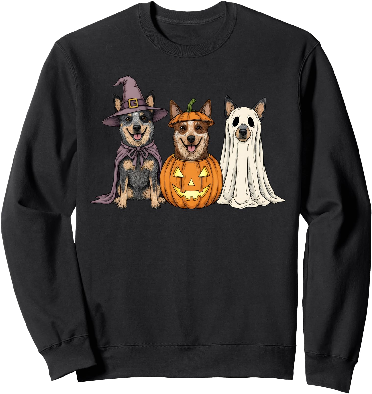 Exclusive Spooky Ghost Blue Heeler T-Shirt - Fun Novelty Design Unisex - T-Shirt, Sweatshirt, Hoodie