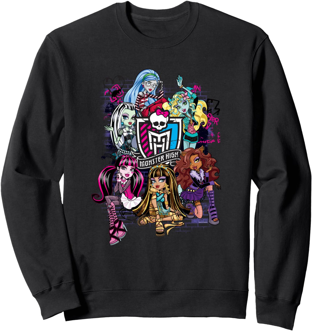 Monster High Alumni Graffiti Wall Hoodie - Trendy Graphic for Adults - T-Shirt, Sweatshirt, Hoodie