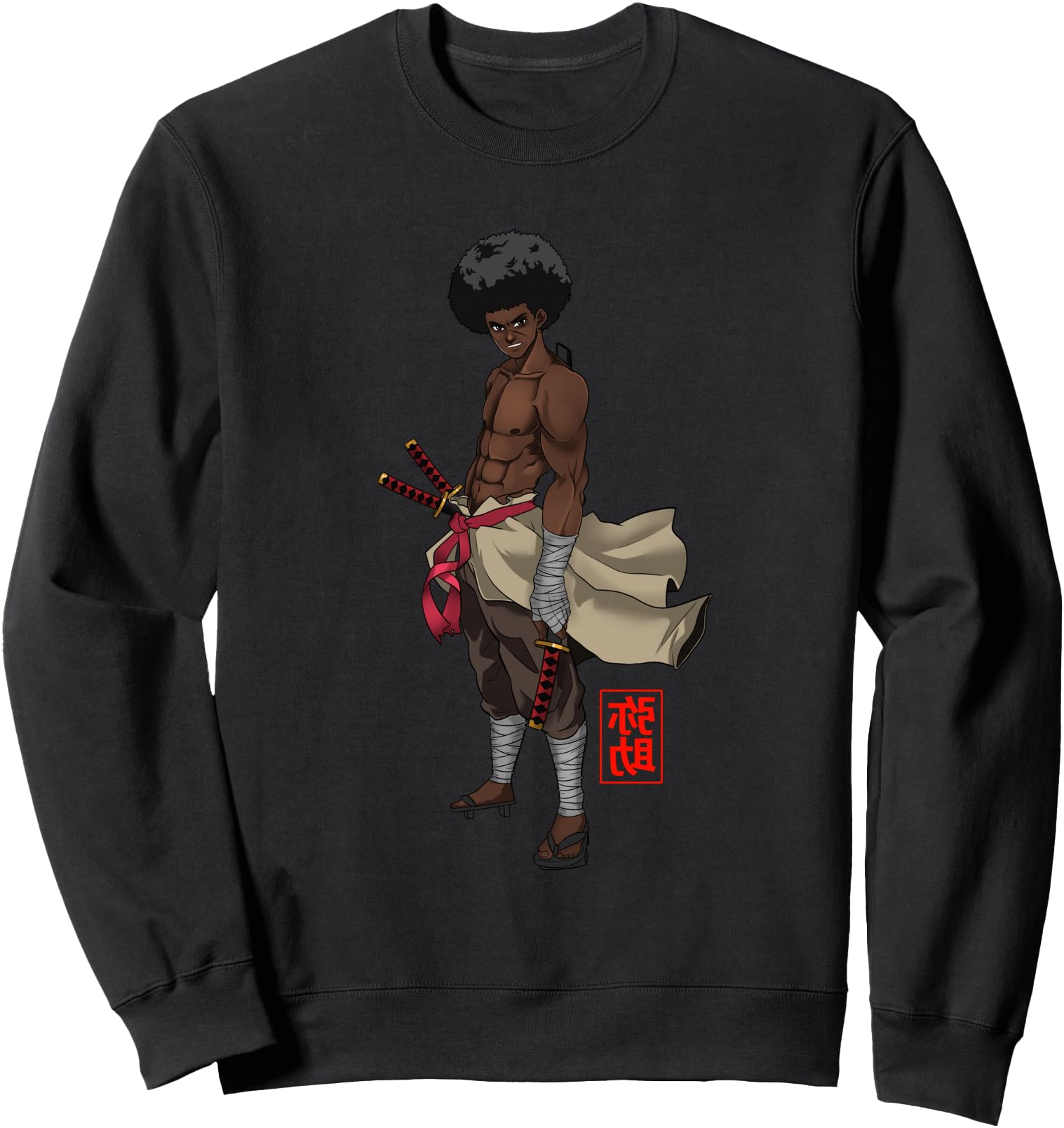Samurai Afro Black Yasuke Sengoku Warrior T-Shirt - Trendy Graphic Unisex - T-Shirt, Sweatshirt, Hoodie
