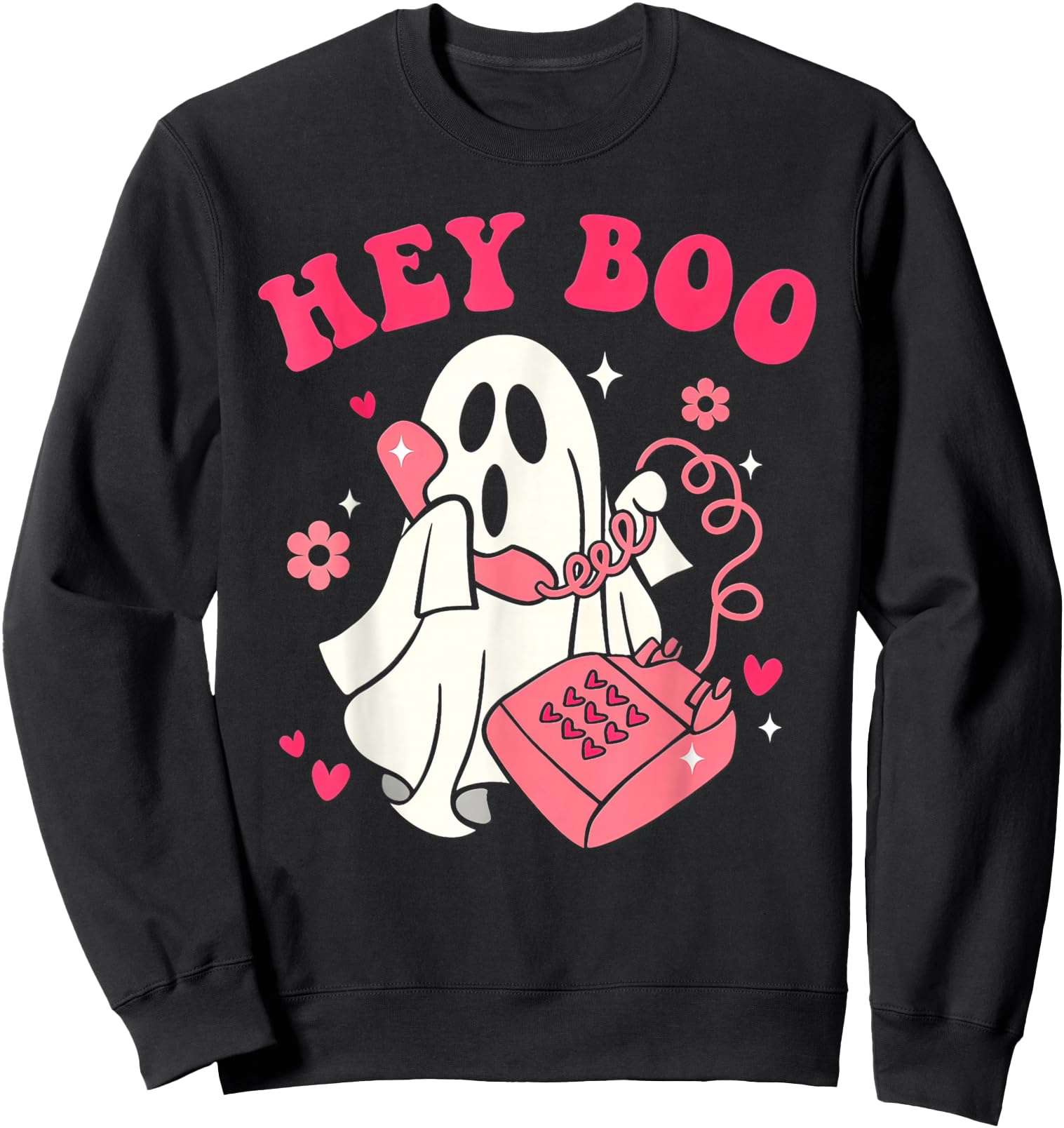 Exclusive Groovy Hey Boo Ghost Hoodie - Fun Novelty Design Men Women - T-Shirt, Sweatshirt, Hoodie