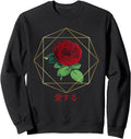Authentic Red Rose Geometric Gold Sweatshirt - Trendy Graphic for Adults - T-Shirt, Sweatshirt, Hoodie
