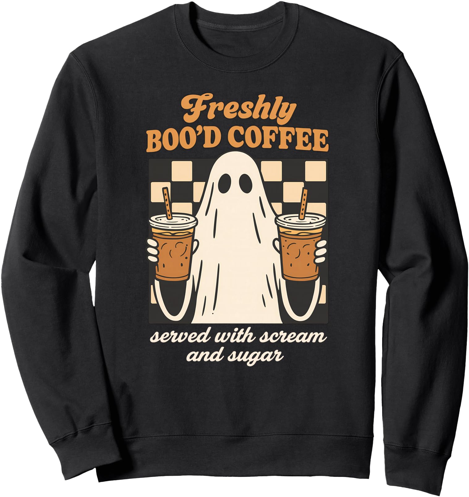 Freshly Boo D Coffee Served Scream Sweatshirt - Custom Art Print Unisex - T-Shirt, Sweatshirt, Hoodie
