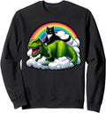 Handcrafted Black Cat Riding Hoodie - Aesthetic Graphic for Adults - T-Shirt, Sweatshirt, Hoodie