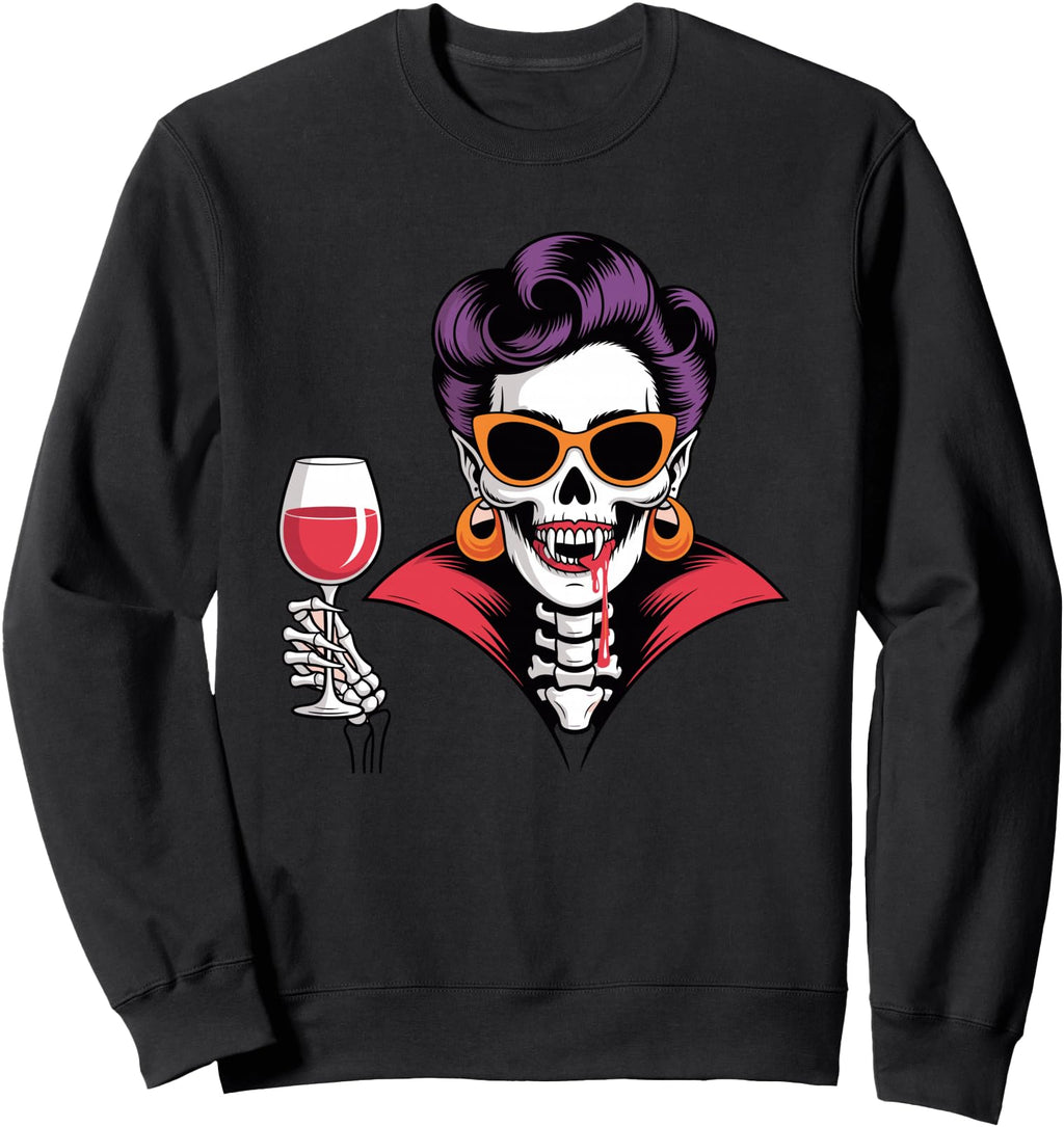 Authentic Vampire Skeleton Wine T-Shirt - Fun Novelty Design Men Women - T-Shirt, Sweatshirt, Hoodie