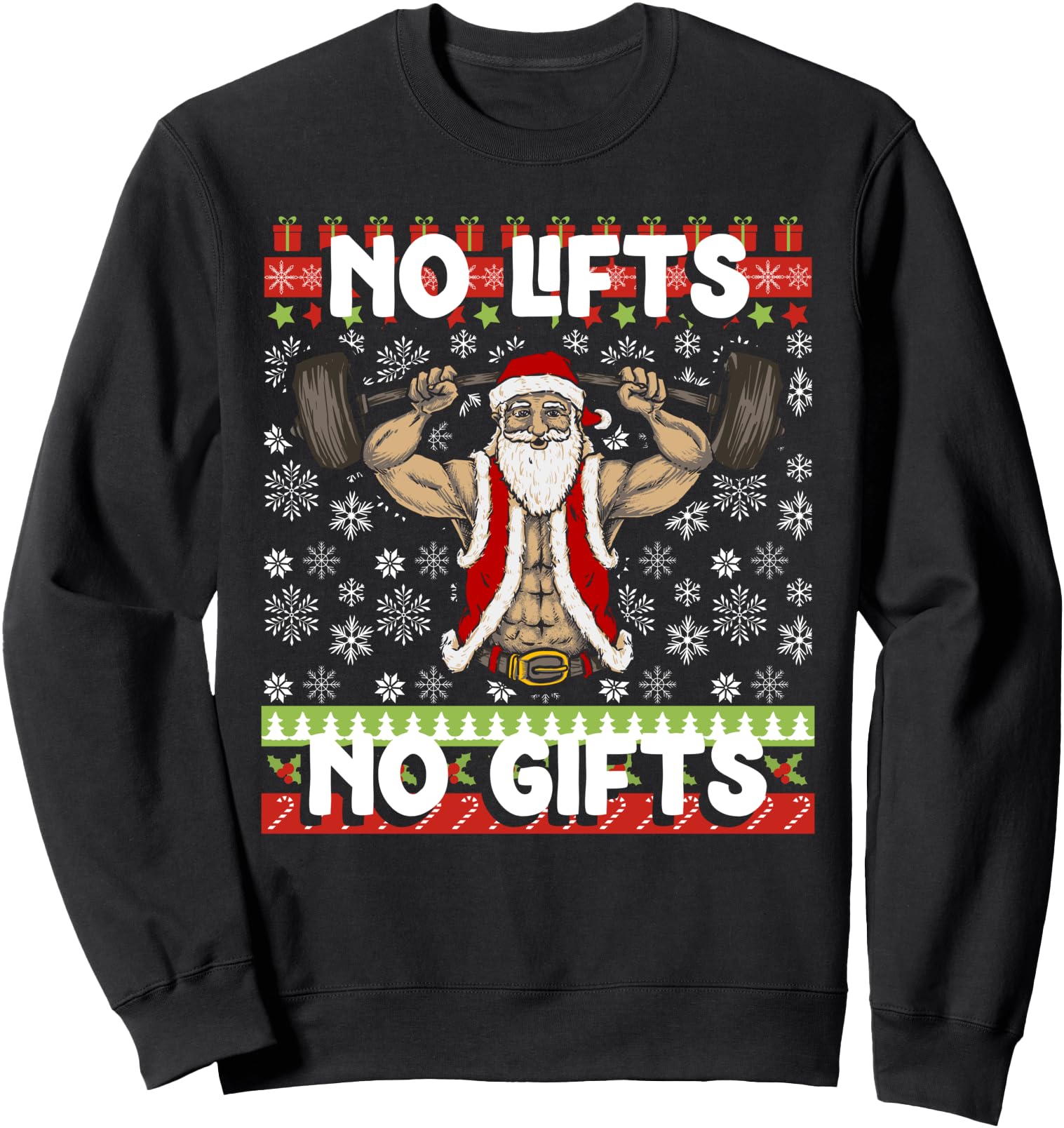 Authentic Ugly Gym Santa Sweatshirt - Casual Everyday Wear for Adults - T-Shirt, Sweatshirt, Hoodie