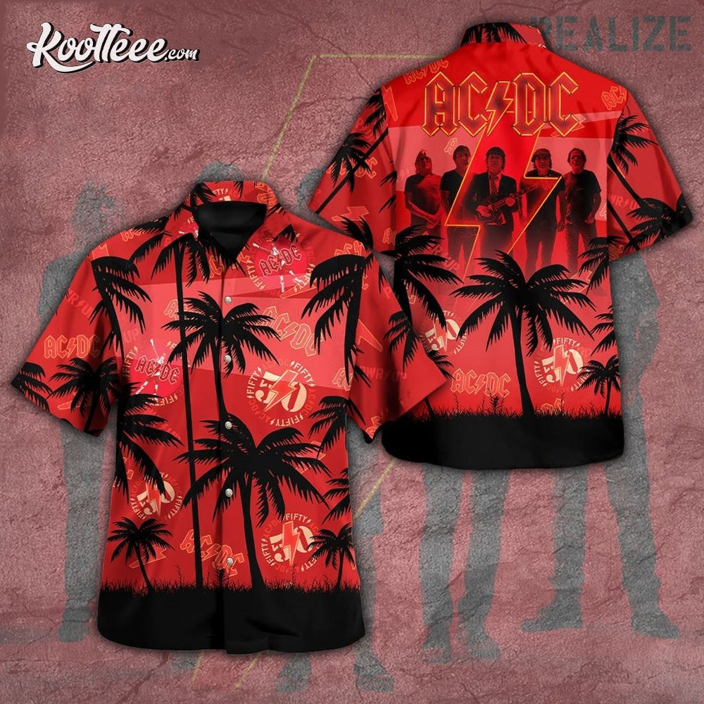 ACDC 50th Anniversary Hawaiian - Adult & Kids T-Shirts, Sweatshirts & Hoodies apparel design preview 1