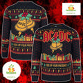 ACDC Lock Up Your Presents Rock Fan Holiday Jumper Ugly Christmas Sweater - Holiday Gift product image