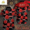 ACDC Rock Band Hawaiian with Red Flowers Design - Adult & Kids T-Shirts, Sweatshirts & Hoodies apparel design preview 1