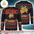 ACDC Xmas Hell Bells Lock Up Your Presents Holiday Christmas Jumper Multicolour Ugly Christmas Sweater - Holiday Gift product image