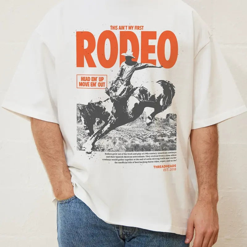 AIN'T MY FIRST RODEO Summer Cotton Menswear S 3XL - Adult & Kids T-Shirts, Sweatshirts & Hoodies apparel design preview 1