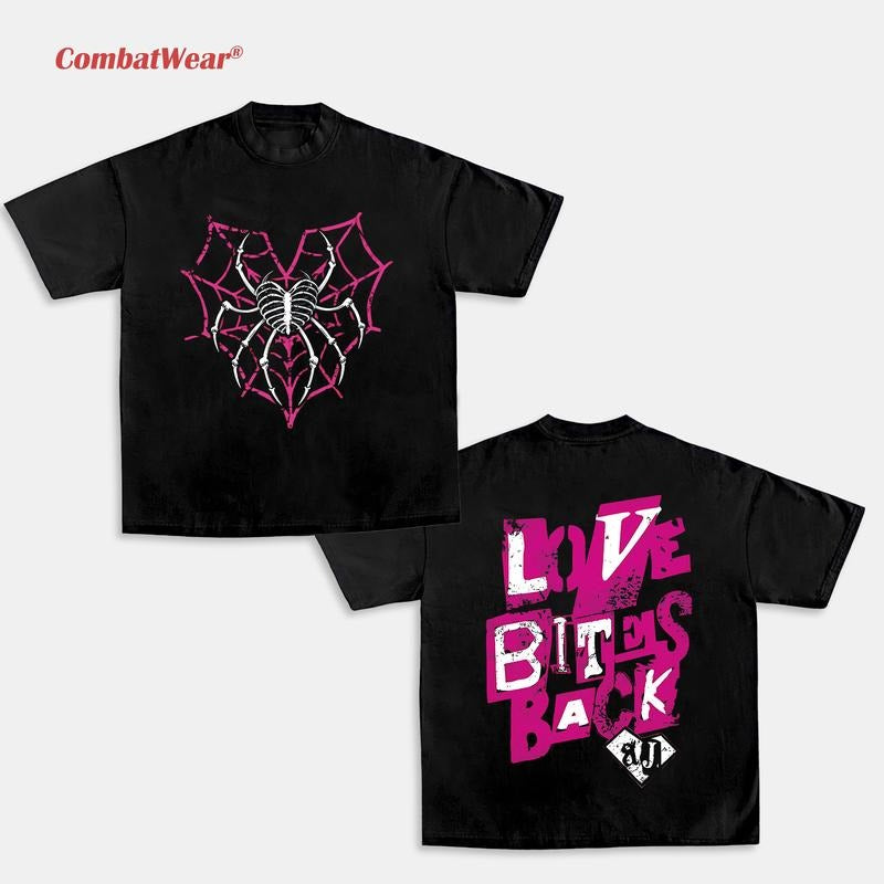 AJ LEE LOVE BITES BACK SPIDER WEB Wrestling 2025 - Adult & Kids T-Shirts, Sweatshirts & Hoodies apparel design preview 1