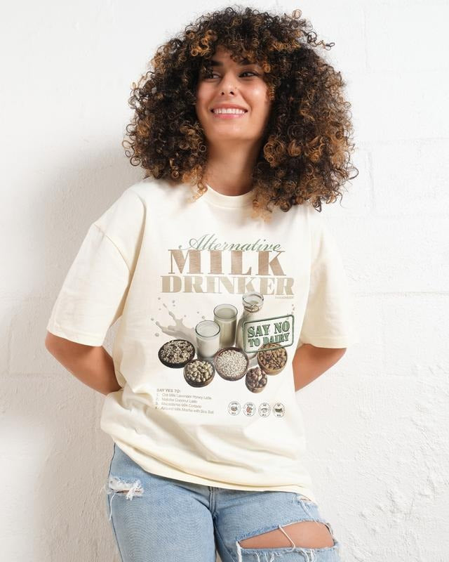 ALTERNATIVE MILK DRINKER Summer Cotton Menswear S 3XL - Adult & Kids T-Shirts, Sweatshirts & Hoodies apparel design preview 1