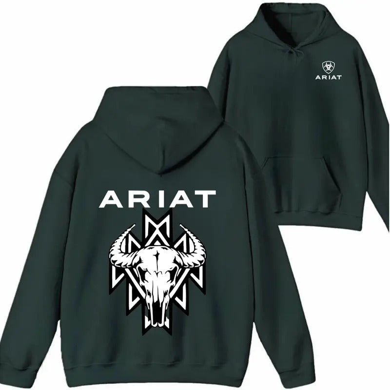 ARIAT Bold Bull Skull Tribal Pattern Western - Adult & Kids T-Shirts, Sweatshirts & Hoodies apparel design preview 1
