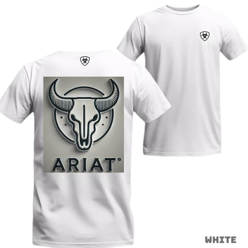 ARIAT Stylized Bull Skull Evoking Western Spirit Bold - Adult & Kids T-Shirts, Sweatshirts & Hoodies apparel design preview 1