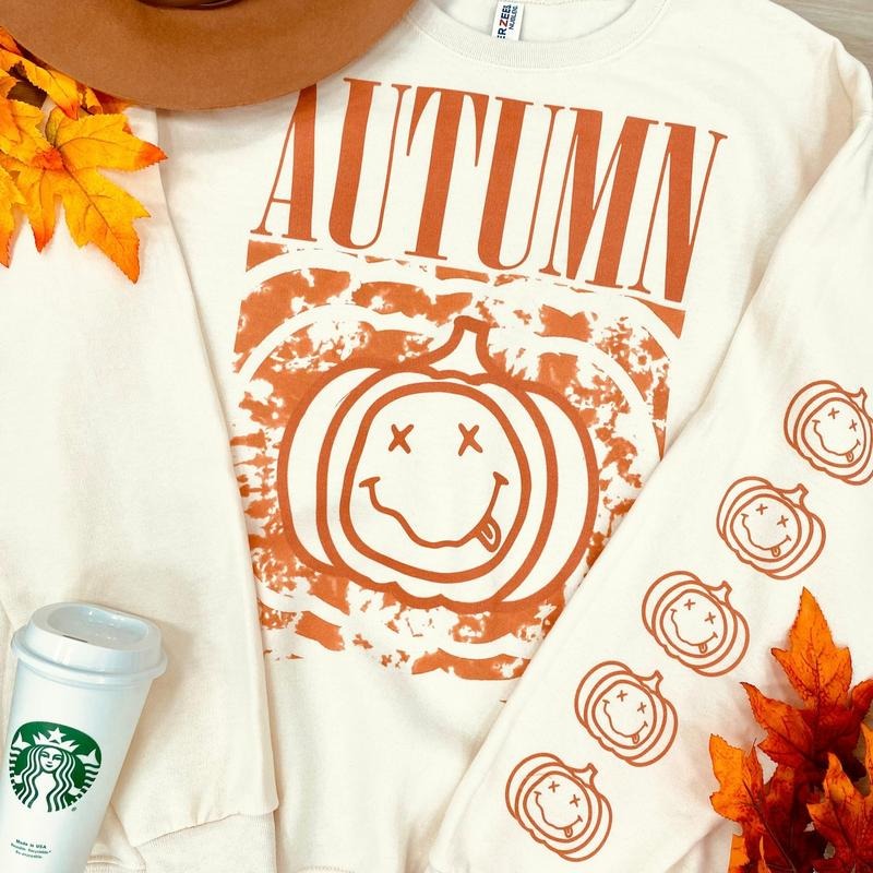 AUTUMN 'Pumpkin Rock' Sleeve Print - Adult & Kids T-Shirts, Sweatshirts & Hoodies apparel design preview 1