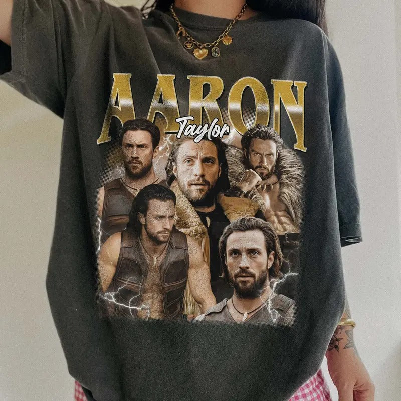 Aaron Taylor Johnson Kraven Hunter Comfort Colors Y2K - Adult & Kids T-Shirts, Sweatshirts & Hoodies apparel design preview 1