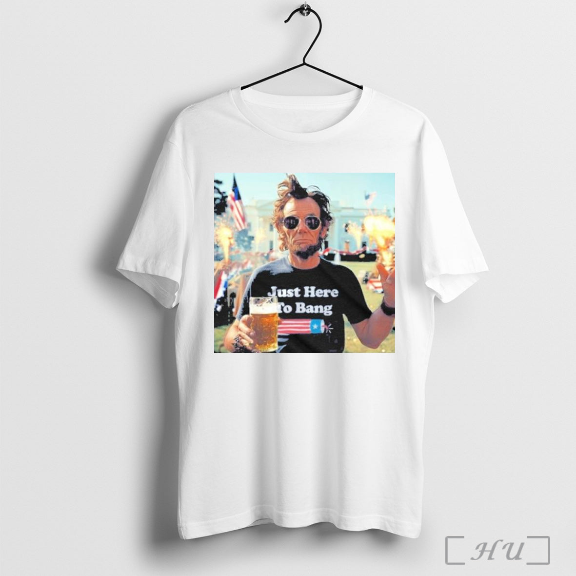 Abraham Lincoln Just Here To Bang 4th Of July - Adult & Kids T-Shirts, Sweatshirts & Hoodies apparel design preview 1