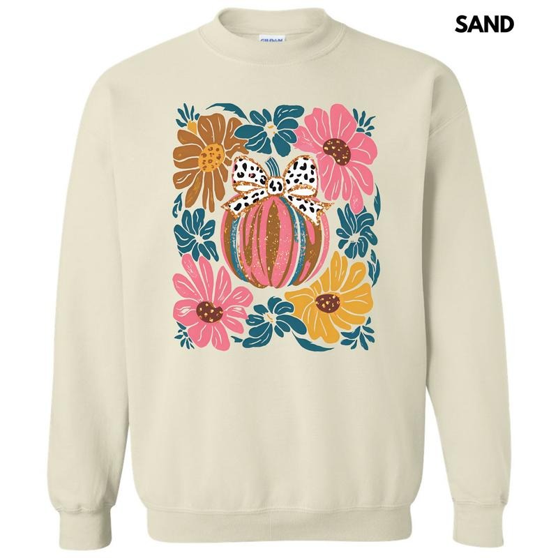 Abstract Flowers Pumpkin 'NLB' - Adult & Kids T-Shirts, Sweatshirts & Hoodies apparel design preview 1
