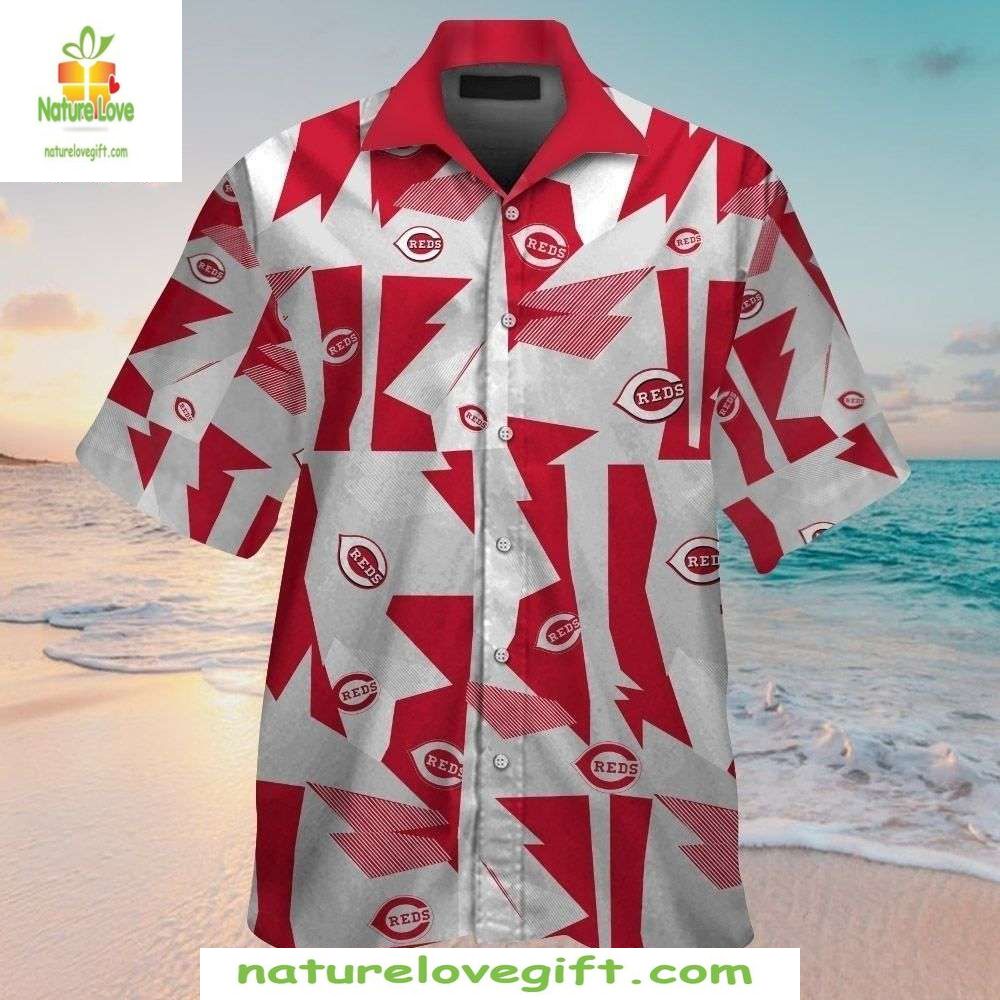 Cincinnati Reds Hawaiian Abstract Red Fanfare - Adult & Kids T-Shirts, Sweatshirts & Hoodies apparel design preview 1