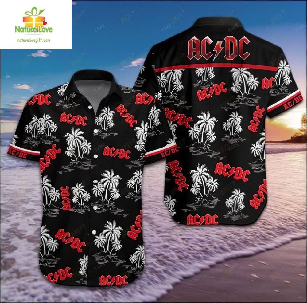 AC DC Band Hawaiian Rock Music Team Design - Adult & Kids T-Shirts, Sweatshirts & Hoodies apparel design preview 1