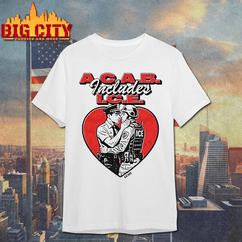 Acab Includes Ice Anti Police Heart Shape - Adult & Kids T-Shirts, Sweatshirts & Hoodies apparel design preview 1