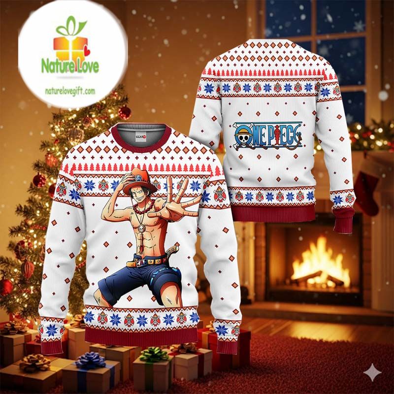 Ace Anime One Piece Ugly Christmas Sweater - Holiday Gift product image