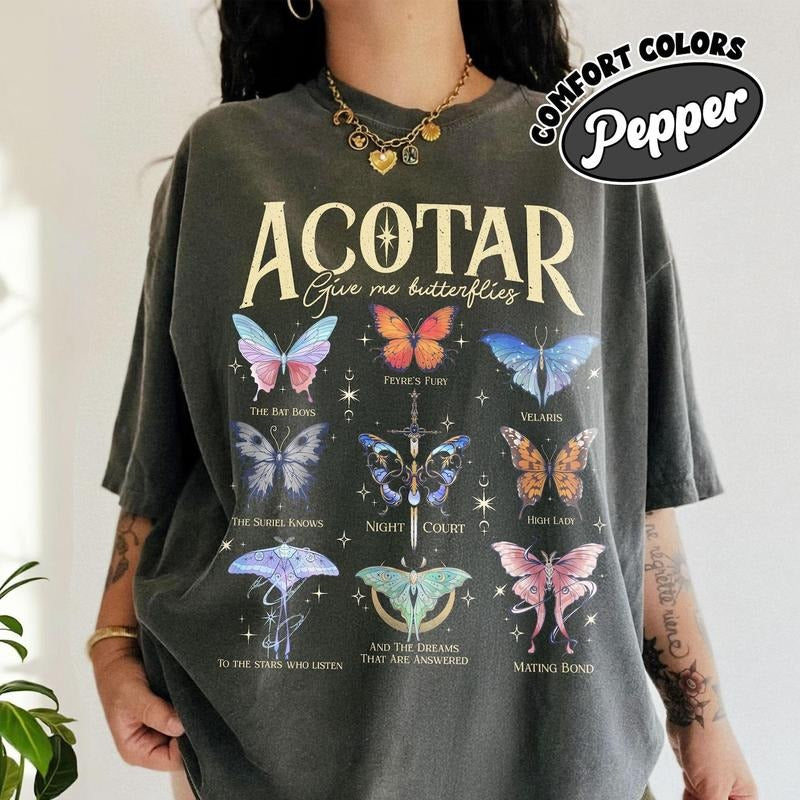 Acotar Butterflies Comfort Colors Velaris Night Court - Adult & Kids T-Shirts, Sweatshirts & Hoodies apparel design preview 1