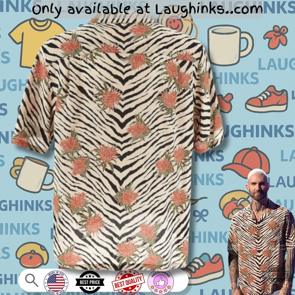 Adam Levine Floral Zebra Hawaiian On The Voice - Adult & Kids T-Shirts, Sweatshirts & Hoodies apparel design preview 1