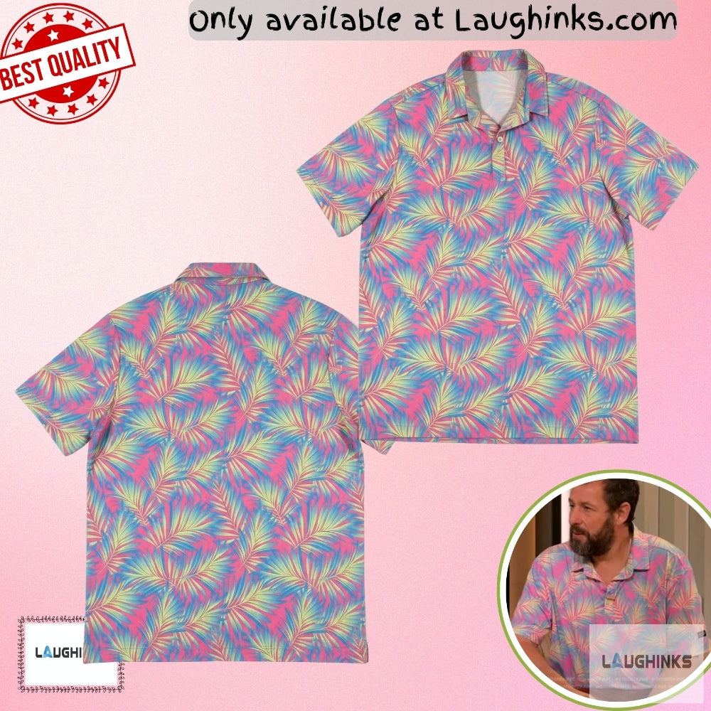 Adam Sandler Pink Palm Print Hawaiian On The Drew - Adult & Kids T-Shirts, Sweatshirts & Hoodies apparel design preview 1