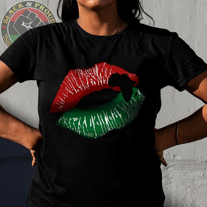 African American Lips Casual Top Black Girl Magic BLM - Adult & Kids T-Shirts, Sweatshirts & Hoodies apparel design preview 1