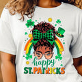 Afro Girl Messy Bun St. Patrick'S Day Black Magic - Adult & Kids T-Shirts, Sweatshirts & Hoodies apparel design preview 1