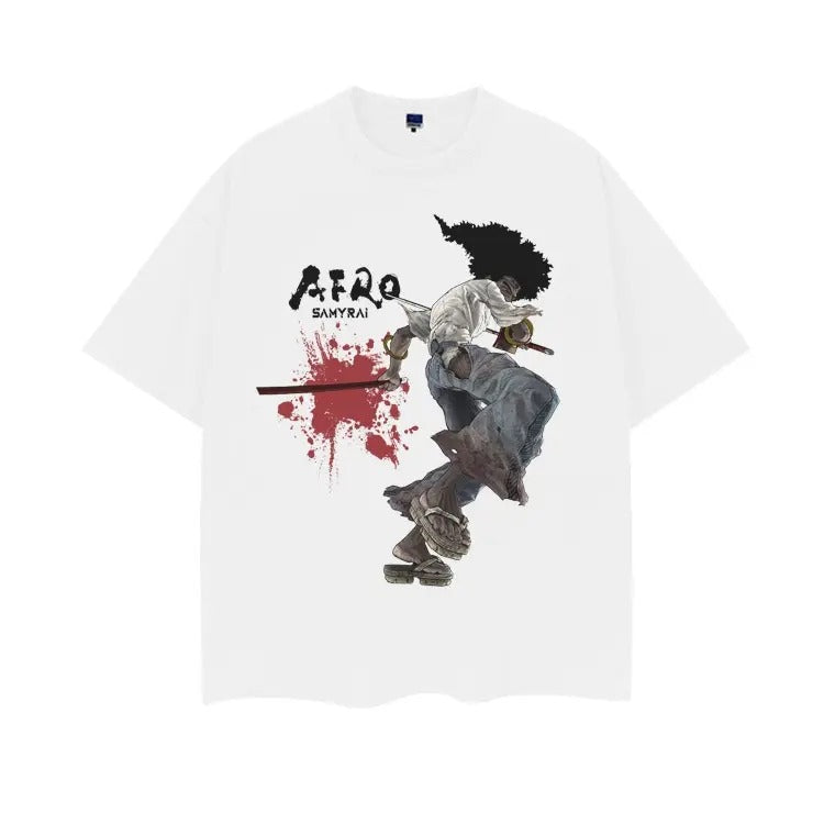 Afro Samurai Vintage Anime 100% Cotton Original DTG - Adult & Kids T-Shirts, Sweatshirts & Hoodies apparel design preview 1