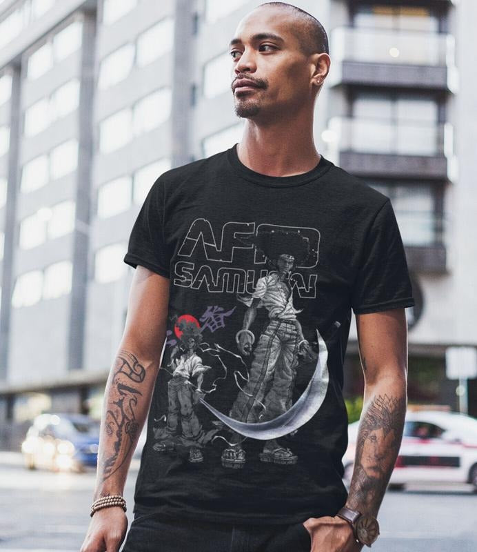 Afro Samurai S 4XL Japanese Ninja Anime Manga - Adult & Kids T-Shirts, Sweatshirts & Hoodies apparel design preview 1