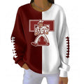 Aggies Football Print Pit Striped Sweatshirt 3D Sweater - Gift for Sports & Hobby Fans product image