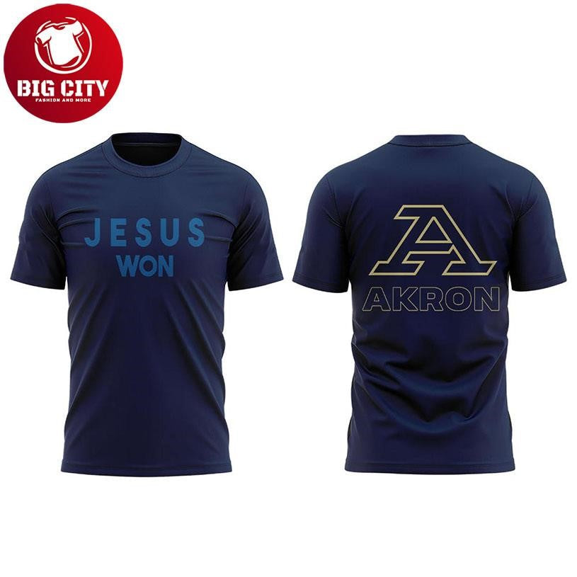 Akron Zips 2026 Jesus Won Keep The Faith Basketball - Adult & Kids T-Shirts, Sweatshirts & Hoodies apparel design preview 1