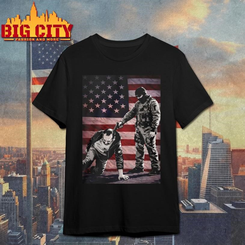 Alex Pretti Was Executed By Ice Flag America 2026 - Adult & Kids T-Shirts, Sweatshirts & Hoodies apparel design preview 1