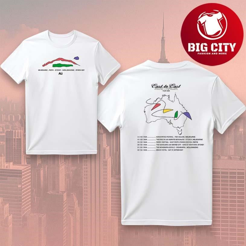 Ali East to AUS Tour Abstract Two Sided - Adult & Kids T-Shirts, Sweatshirts & Hoodies apparel design preview 1