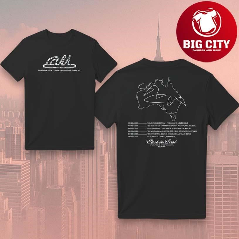 Ali East to AUS Tour Chrome Two Sided - Adult & Kids T-Shirts, Sweatshirts & Hoodies apparel design preview 1