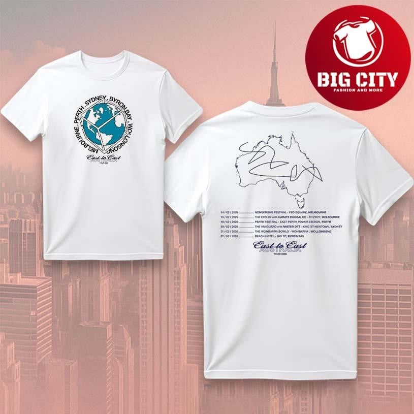 Ali East to Australia Tour Globe Two Sided - Adult & Kids T-Shirts, Sweatshirts & Hoodies apparel design preview 1