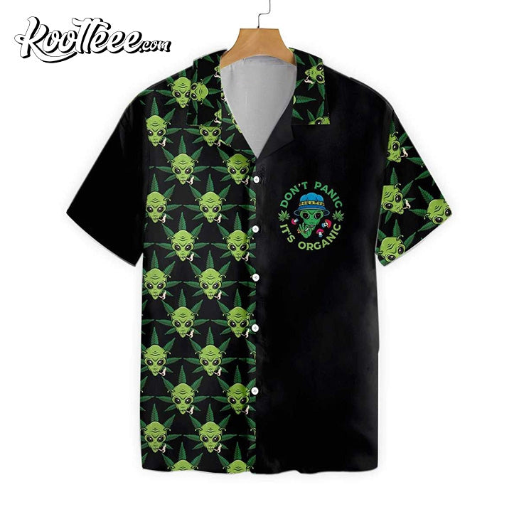Alien Don't Panic It's Organic Hawaiian - Adult & Kids T-Shirts, Sweatshirts & Hoodies apparel design preview 1